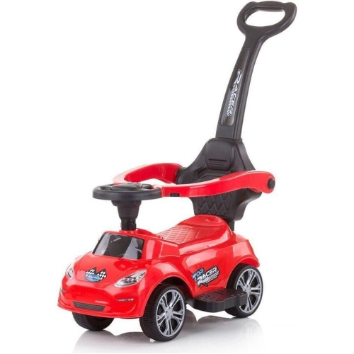 Детска червена кола за яздене с дръжка Турбо | PAT28777