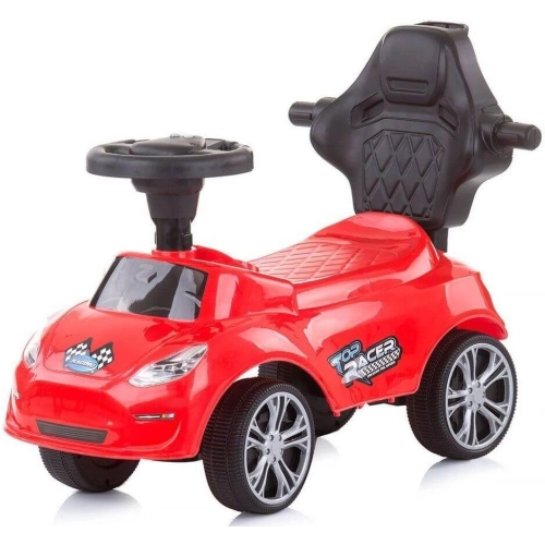 Детска червена кола за яздене с дръжка Турбо | PAT28777