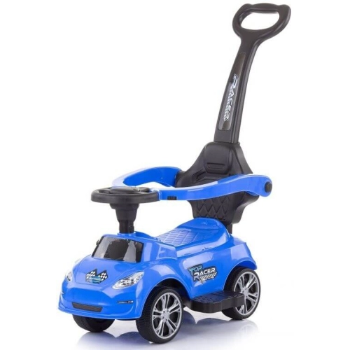Детска синя кола за яздене с дръжка Турбо | PAT28779