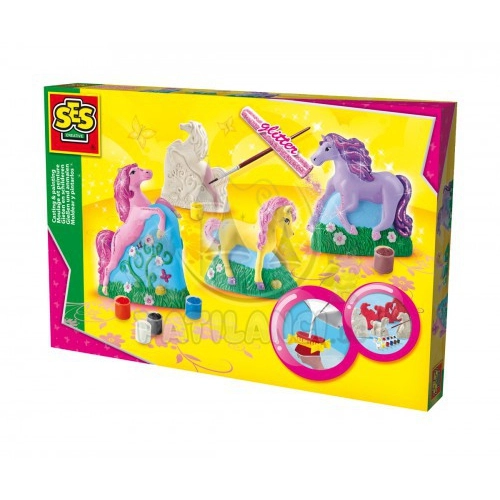 Детски комплект за отливки и оцветяване коне Ses | P38970