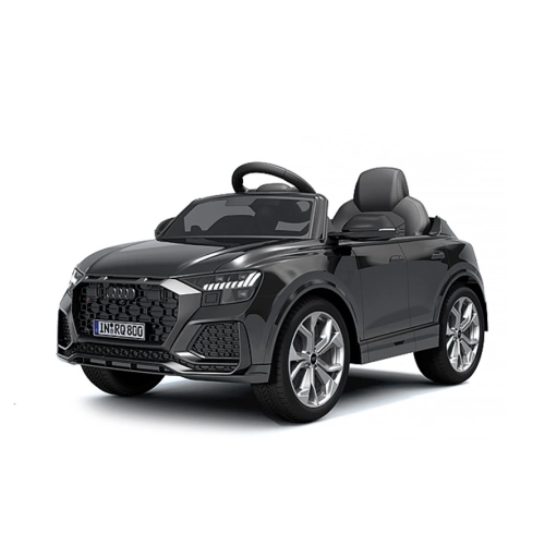 Детска черна акумулаторна кола с кожена седалка Audi RS Q8 | PAT29045