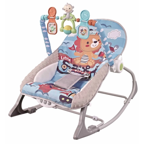 Бебешки музикален шезлонг с арка с играчки Baby Spa Син | PAT29046