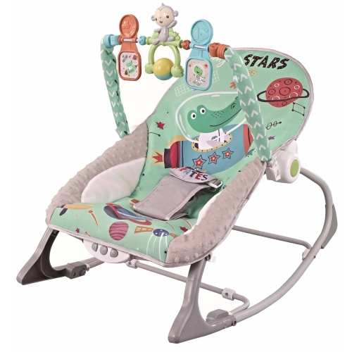 Бебешки музикален шезлонг с арка с играчки Baby Spa Зелен | PAT29047