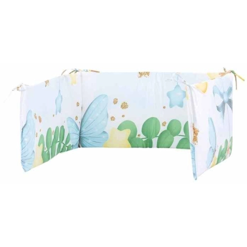 Памучен обиколник за бебешко легло Сини панделки 30 х 180 cm | PAT29094
