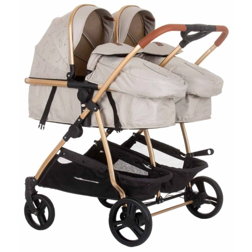 Детска модерна и удобна количка за близнаци Дуо Смарт Пясък  | PAT29281