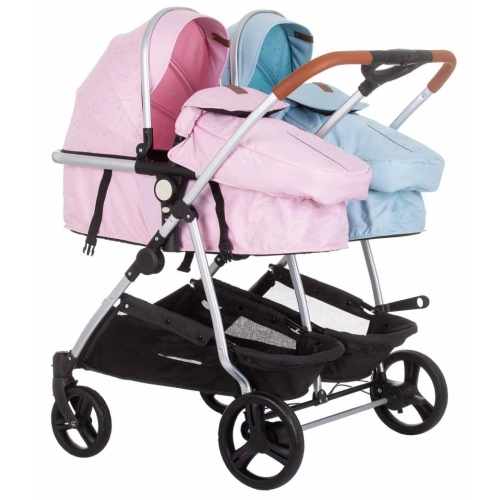 Детска модерна количка за близнаци Дуо Смарт Роза/Скай | PAT29305