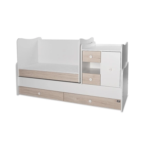 Детско дървено легло MiniMA 190/72 Цвят Бяло/Светъл дъб New | PAT29345