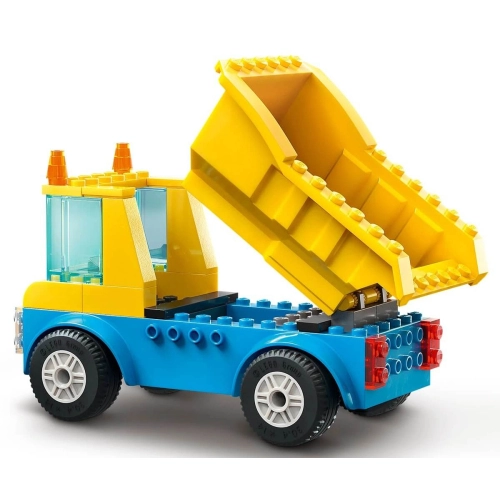 Детски комплект Строителни камиони и кран с разбиващ  - 8