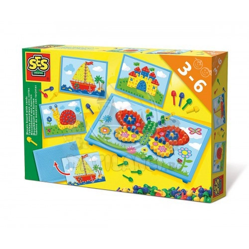 Детски комплект Дъска за мозайка с карти Ses | P39249