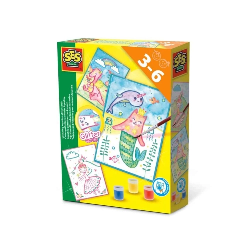 Детски занимателен комплект Картички с брокат за оцветяване | PAT29696