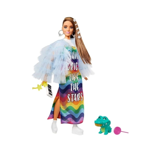 Детска кукла Barbie Екстра: Рокля с цветовете на дъгата | PAT29791
