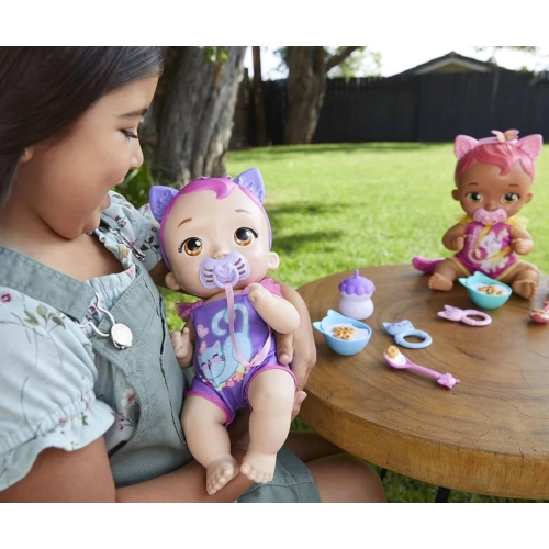 Детска кукла Бебе фея коте с купичка и розова коса | PAT29985