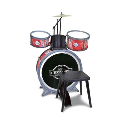 Комплект детски барабани: 4 броя със стол, черен бас барабан | PAT30012