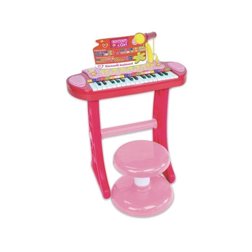 Детски електронен синтезатор с 31 клавиша, микрофон и столче | PAT30034