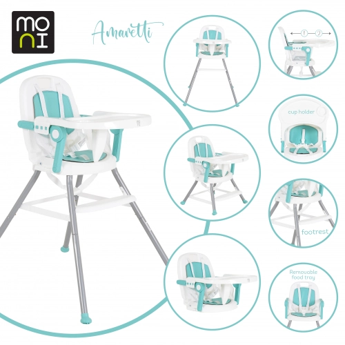 Детски стол за хранене 3в1 Amaretti мента | PAT30237