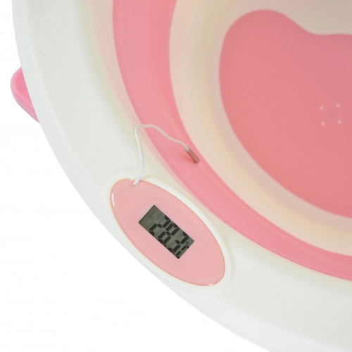 Бебешка сгъваема вана с дигитален термометър Terra pink  - 5