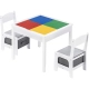 Детска дървена цветна маса с два стола  - 1