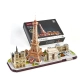 Детски 3D пъзел City Line Paris 115ч. с LED светлини  - 3