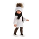 Детска кукла Сабрина, с бяла рокля и черен шал 