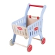 Детска синя дървена количка за пазаруване 