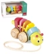 Детска дървена играчка за дърпане Гъсеница  - 1