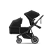 Комбинирана бебешка количка 2в1 Sleek  черна  - 3