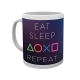 Детска керамична чаша Playstation Eat, Sleep, Repeat  - 1