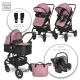 Комбинирана детска количка (2в1) Alba Premium Pink  - 1