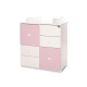 Шкаф с повивалник за детска стая Бяло/ Orchid Pink  - 1