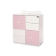 Шкаф с повивалник за детска стая Бяло/ Orchid Pink  - 3