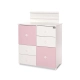 Шкаф с повивалник за детска стая Бяло/ Orchid Pink  - 4