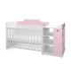 Бебешко дървено легло Multi 190/82 Цвят Бяло/Orchid Pink  - 2