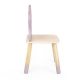 Дървено столче за деца с облегалка Цвете  - 3