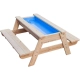 Детски дървен комплект маса с пейка за игра с пясък и вода  - 2