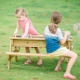 Детски дървен комплект маса с пейка за игра с пясък и вода  - 3
