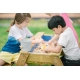 Детски дървен комплект маса с пейка за игра с пясък и вода  - 4