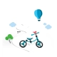 Детско синьо балансиращо колело 2-в-1 Running Bike  - 2