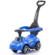 Детска синя кола за яздене с дръжка Турбо  - 1
