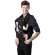 Детско кенгуру с широки и удобни колани Comfy черно/сиво  - 2