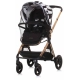 Комбинирана бебешка количка с 5-точкови колани Елит Черна  - 2