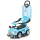 Детска синя кола за яздене с дръжка и сенник Super Car  - 2