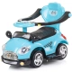Детска синя кола за яздене с дръжка и сенник Super Car  - 3