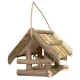 Хранилка за птици с покрив от тръстика  - 3