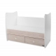 Бебешко дървено легло Matrix New 60/120 Бяло/Светъл Дъб-2Box  - 6