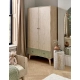 Двукрилен гардероб за детска стая Coxley Natural Olive Green  - 12