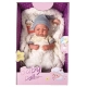 Детска кукла-бебе с пухкаво чувалче и сива шапка 35 cm  - 1