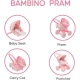 Детска розова количка за кукла Bambino Baby Boo (4 в 1)  - 4