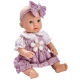 Детска кукла-бебе с лилава рокля 40 cm  - 1