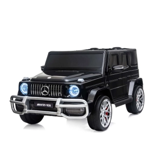Детски черен акумулаторен джип за две деца Mercedes