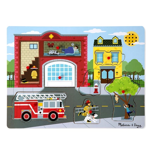 Детски дървен пъзел Пожарна със звуци | PAT32502